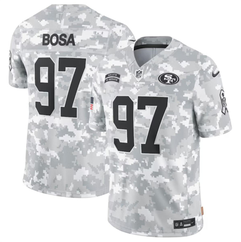 Youth San Francisco 49ers #97 Nick Bosa 2024 F.U.S.E Arctic Camo Salute to Service Limited Stitched Football Jersey Youth San Francisco 49ers #97 Nick Bosa 2024 F.U.S.E Arctic Camo Salute to Service Limited Stitched Football Jersey