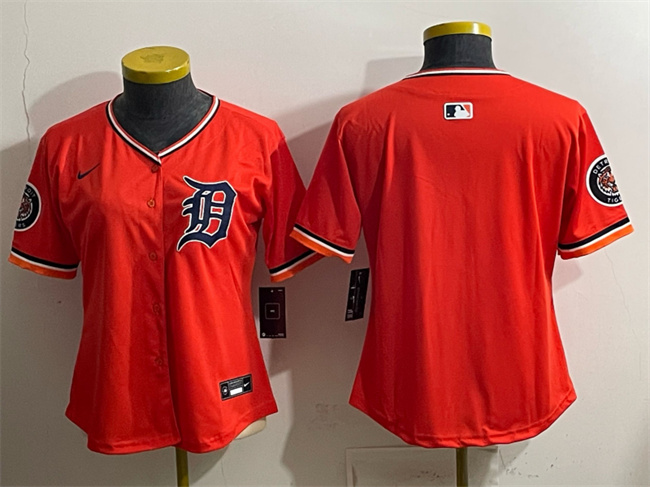 Women's Detroit Tigers Blank Orange 2026 Alternate Vapor Premier Limited Stitched Baseball Jersey(Run Small)