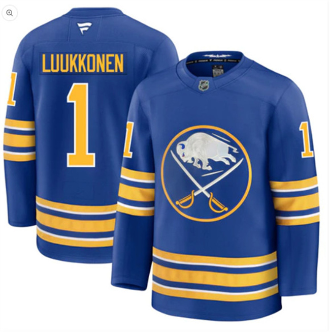 Youth Buffalo Sabres #1 Ukko-Pekka Luukkonen Blue Stitched Hockey Jersey