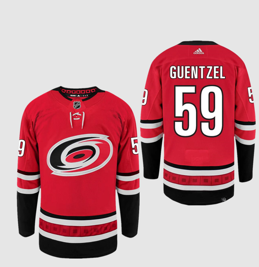 Men's Carolina Hurricanes #59 Jake Guentzel Red Stitched Jersey