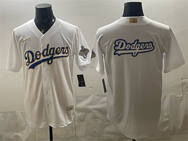 Men's Los Angeles Dodgers Team Big Logo White 2026 Gold Collection Stadium Stitched Baseball Jersey Men's Los Angeles Dodgers Team Big Logo White 2026 Gold Collection Stadium Stitched Baseball Jersey