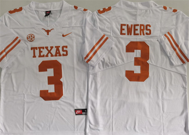 Men's Tennessee Vols #3 Quinn Ewers White Stitched Jersey Men's Tennessee Vols #3 Quinn Ewers White Stitched Jersey