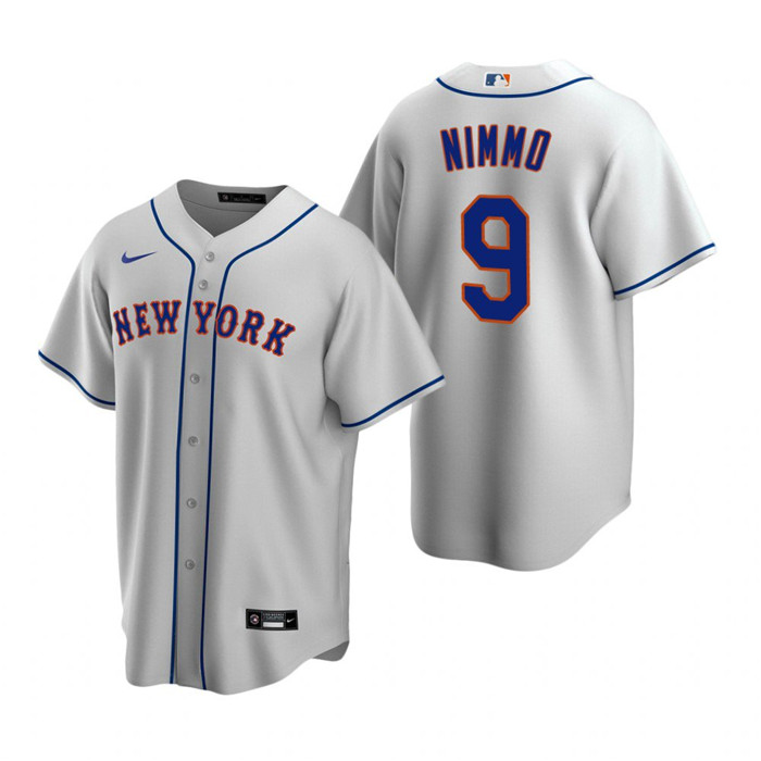 Men's New York Mets #9 Brandon Nimmo Grey Cool Base Stitched Baseball Jersey