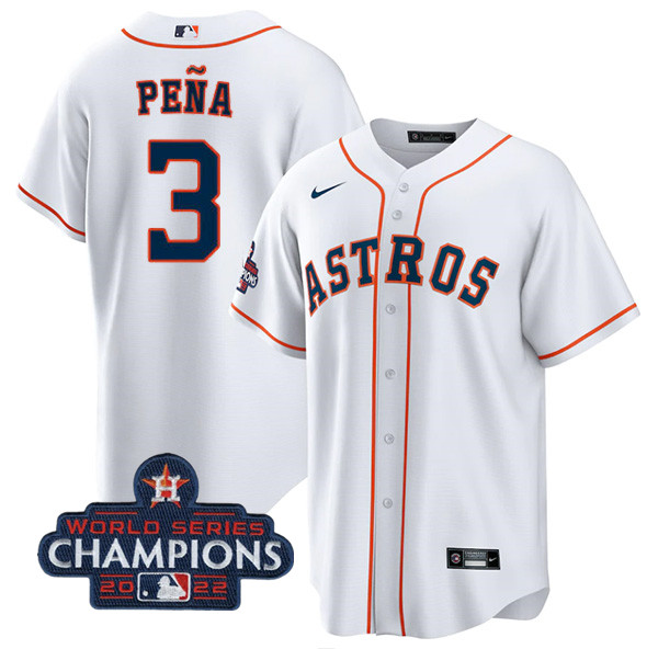 Youth Houston Astros #3 Jeremy Peña White 2022 World Series Champions Home Stitched BaseballJersey