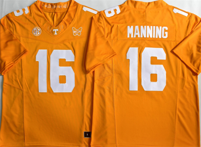 Men's Tennessee Volunteers #16 Peyton Manning Orange 2026 F.U.S.E. Stitched Jersey