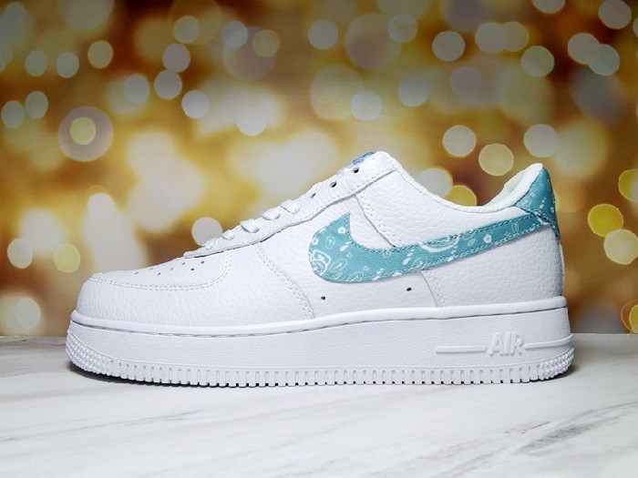 Men's Air Force 1 Low White/Teal Shoes 0165