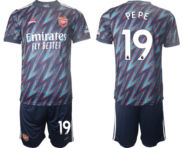 Arsenal F.C #19 Nicolas Pépé Away Soccer Jersey Suit