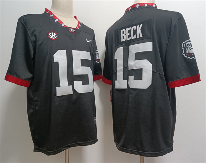 Georgia Bulldogs #15 Carson Beck Black Stitched Jersey