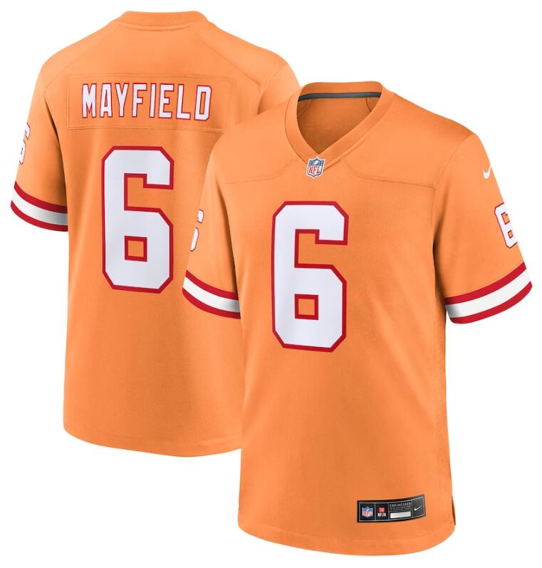 Youth Tampa Bay Buccaneers #6 Baker Mayfield Orange Stitched Game Jersey