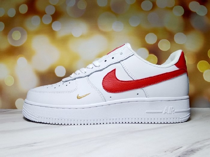 Men's Air Force 1 Low White/Red Shoes 0188