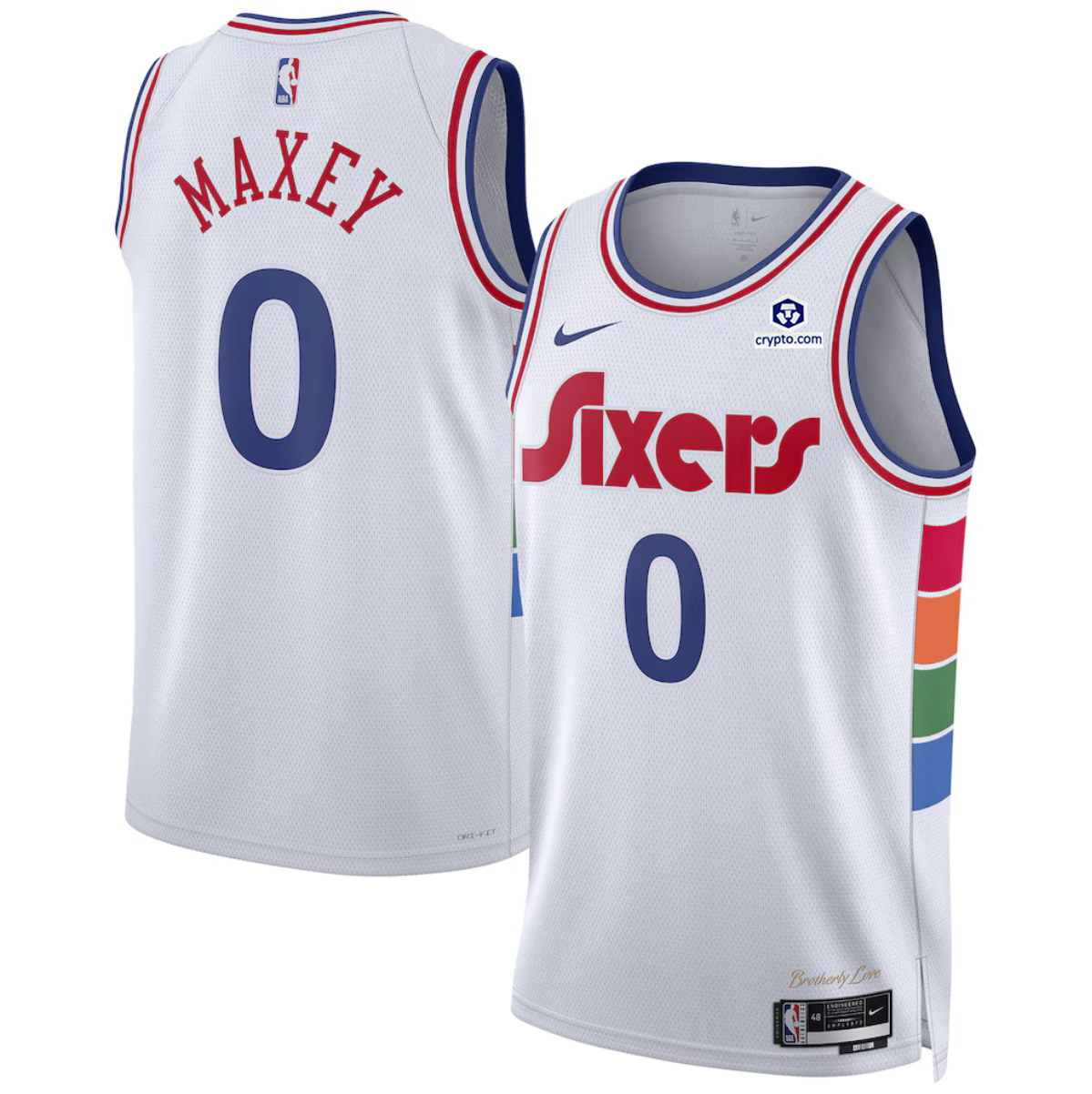 Men's Philadelphia 76ers #0 Tyrese Maxey White 2024/25 City Edition Stitched Jersey Men's Philadelphia 76ers #0 Tyrese Maxey White 2024/25 City Edition Stitched Jersey