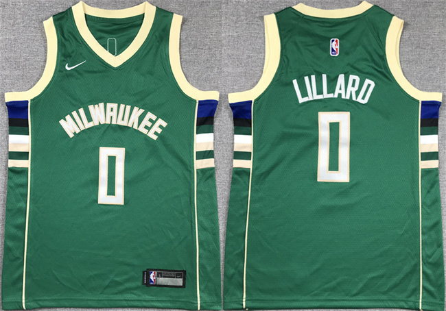 Youth Milwaukee Bucks #0 Damian Lillard Green Stitched Basketball Jersey