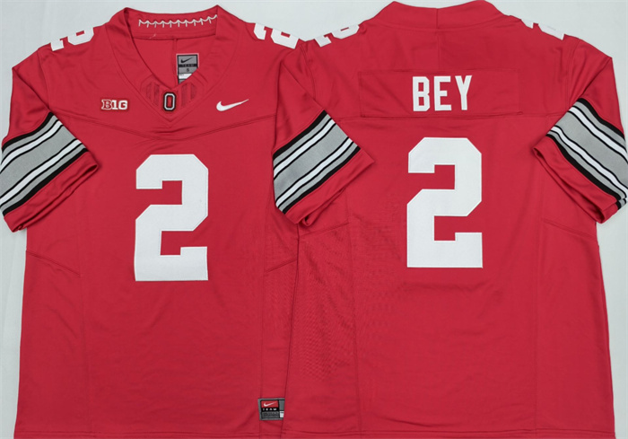 Men's Ohio State Buckeyes #2 Legend Bey Red 2026 F.U.S.E. Limited Stitched Jersey