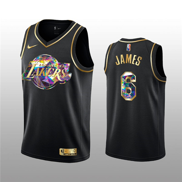 Youth Los Angeles Lakers 2021/22 Black Golden Edition 75th Anniversary Diamond Logo Stitched Basketball Jersey