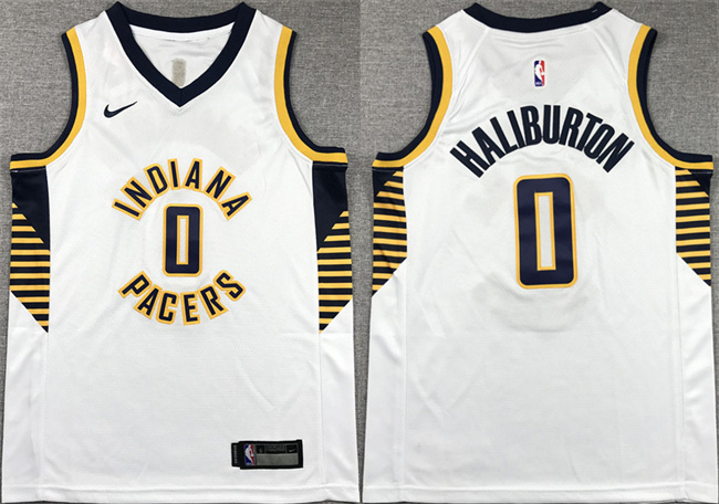 Youth Indiana Pacers #0 Tyrese Haliburton White Association Edition Stitched Basketball Jersey