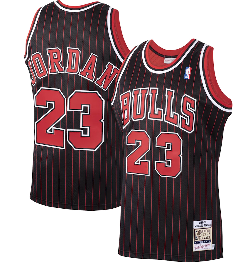 Men's Chicago Bulls Active Player Custom Black Mitchell & Ness Hardwood Classics 1995-96 Stitched Jersey
