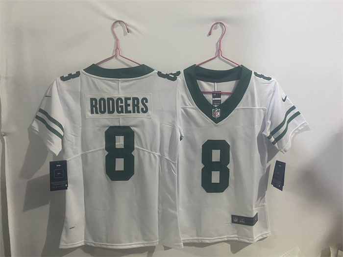 Youth New York Jets #8 Aaron Rodgers White Throwback Vapor Untouchable Limited Stitched Jersey