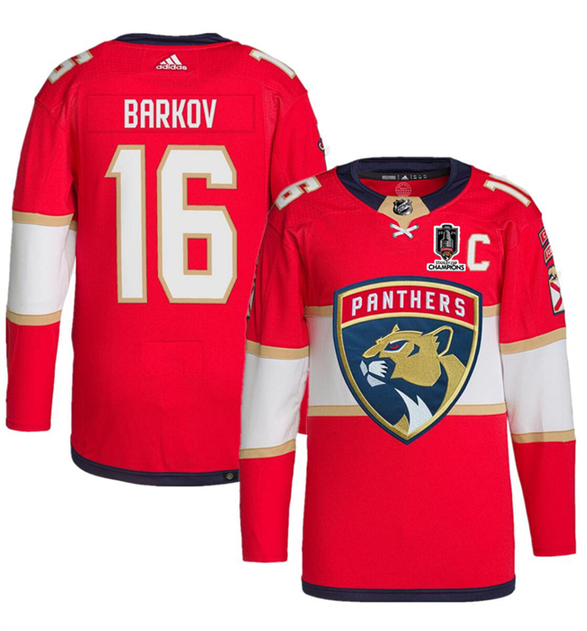 Youth #16 Aleksander Barkov Red Home 2024 Stanley Cup Champions Stitched Jersey
