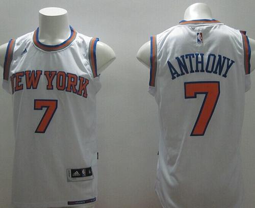 Men's New Yok Knicks #7 Carmelo Anthony White Stitched NBA Jersey Men's New Yok Knicks #7 Carmelo Anthony White Stitched NBA Jersey