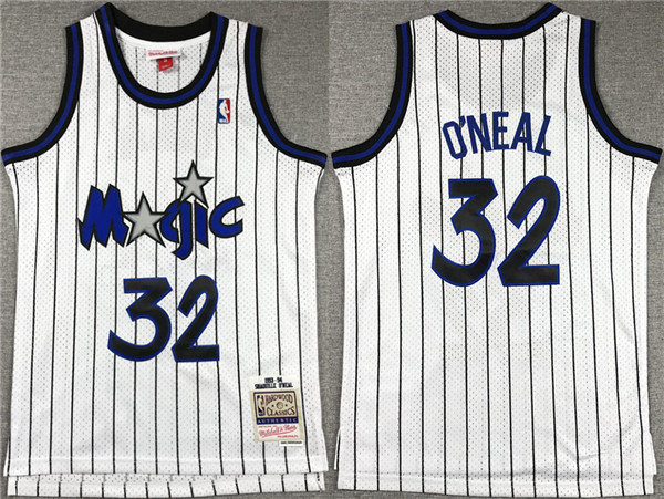 Youth Orlando Magic#32 Shaquille O'Neal White Throwback Stitched Jersey