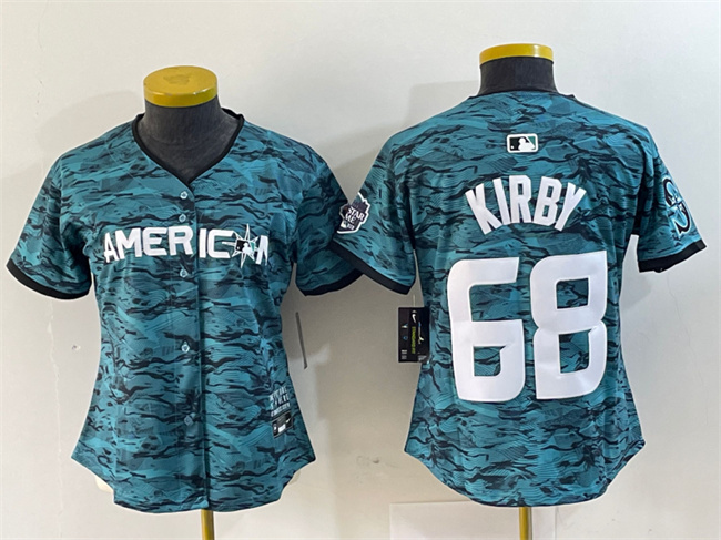 Women's Seattle Mariners #68 George Kirby Teal 2023 All-star Stitched Baseball Jersey(Run Small)