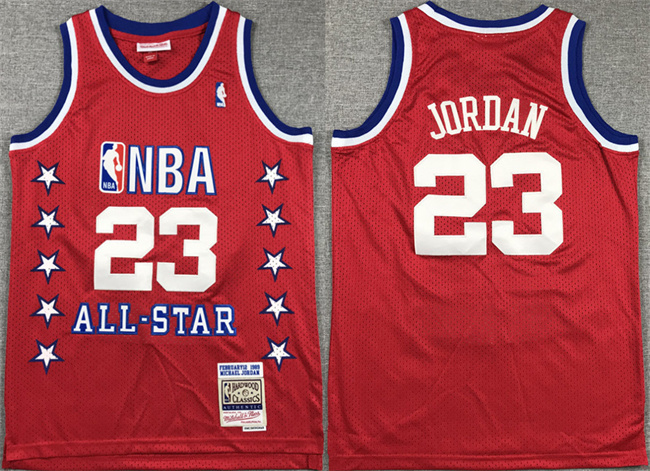 Youth All Star #23 Michael Jordan Red Stitched Basketball Jersey