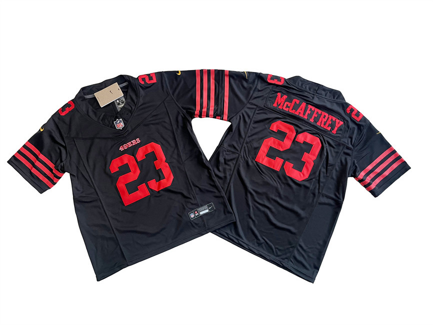 Youth San Francisco 49ers #23 Christian McCaffrey Black 2023 F.U.S.E. Vapor Limited Stitched Football Jersey