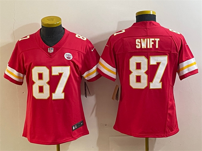 Women's Kansas City Chiefs #87 Taylor Swift Red Vapor Untouchable Limited Stitched Jersey(Run Small)