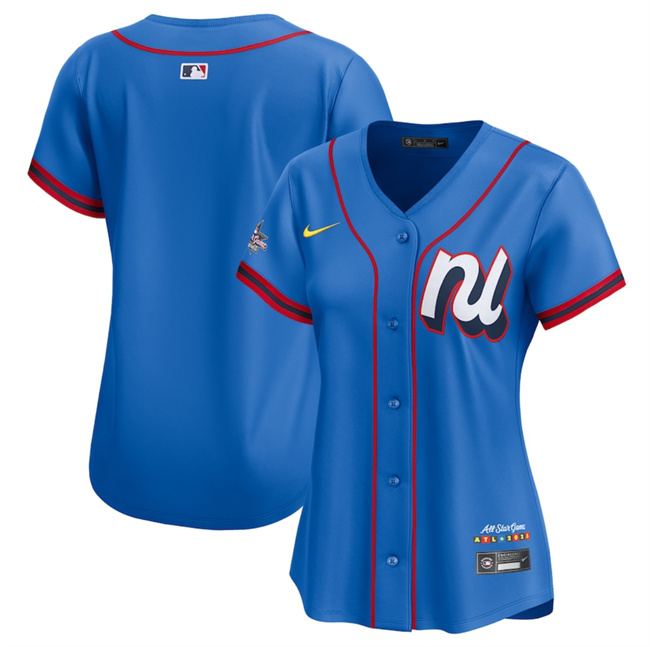 Women's National League Blank Blue 2025 All-Star Limited Stitched Baseball Jersey(Run Small) Women's National League Blank Blue 2025 All-Star Limited Stitched Baseball Jersey(Run Small)