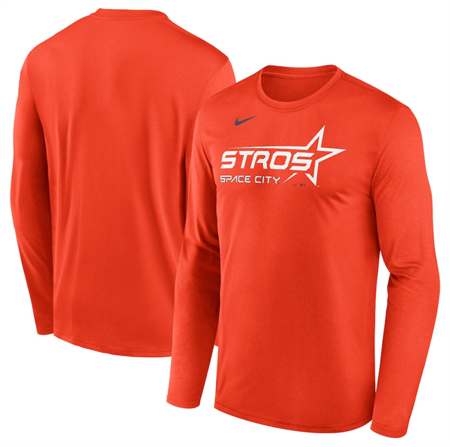 Men's Houston Astros Orange 2025 City Connect Legend Performance Long Sleeve T-Shirt Men's Houston Astros Orange 2025 City Connect Legend Performance Long Sleeve T-Shirt
