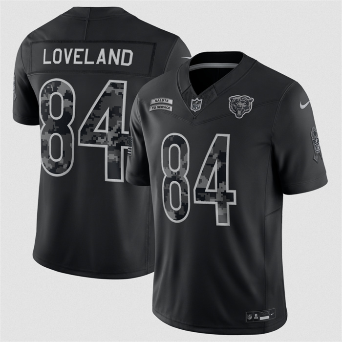 Youth Chicago Bears #84 Colston Loveland Black 2026 Salute to Service Limited Stitched Football Jersey(Run Small)