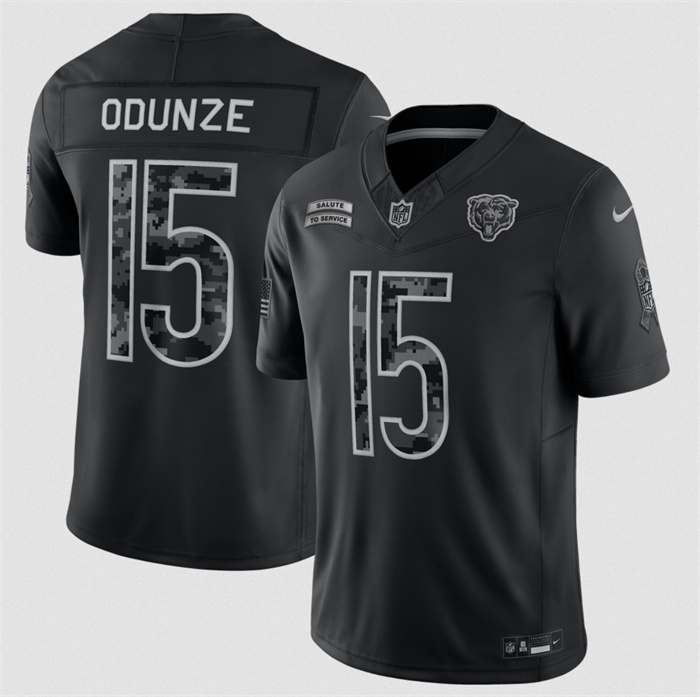 Youth Chicago Bears #15 Rome Odunze Black 2026 Salute to Service Limited Stitched Football Jersey(Run Small)