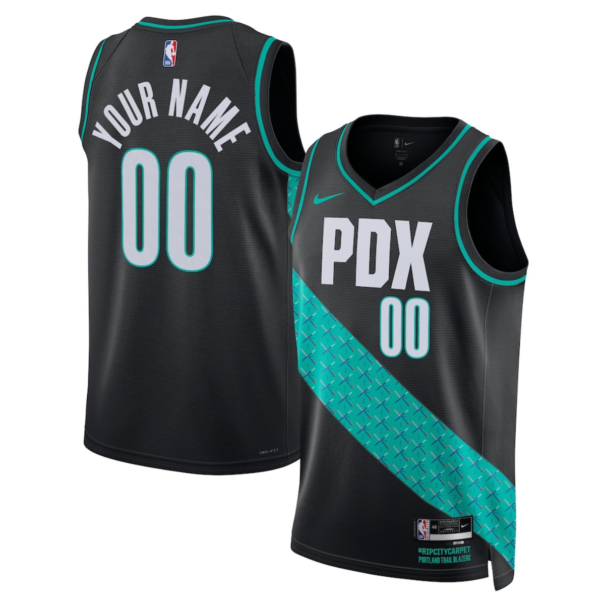 Men's Portland Trail Blazers Active Player Custom Black 2025/26 City Edition Edition Stitched Basketball Jersey