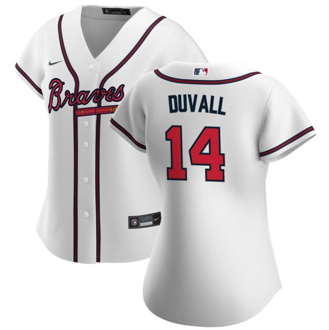 Women's Atlanta Braves #14 Adam Duvall Cool Base Stitched Jersey(Run Small)