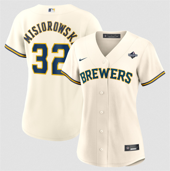 Women's Milwaukee Brewers #32 Jacob Misiorowski Cream 2026 World Series Limited Stitched Baseball Jersey(Run Small)