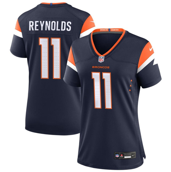 Women's Denver Broncos #11 Josh Reynolds Navy 2024 Alternate Stitched Jersey(Run Small)