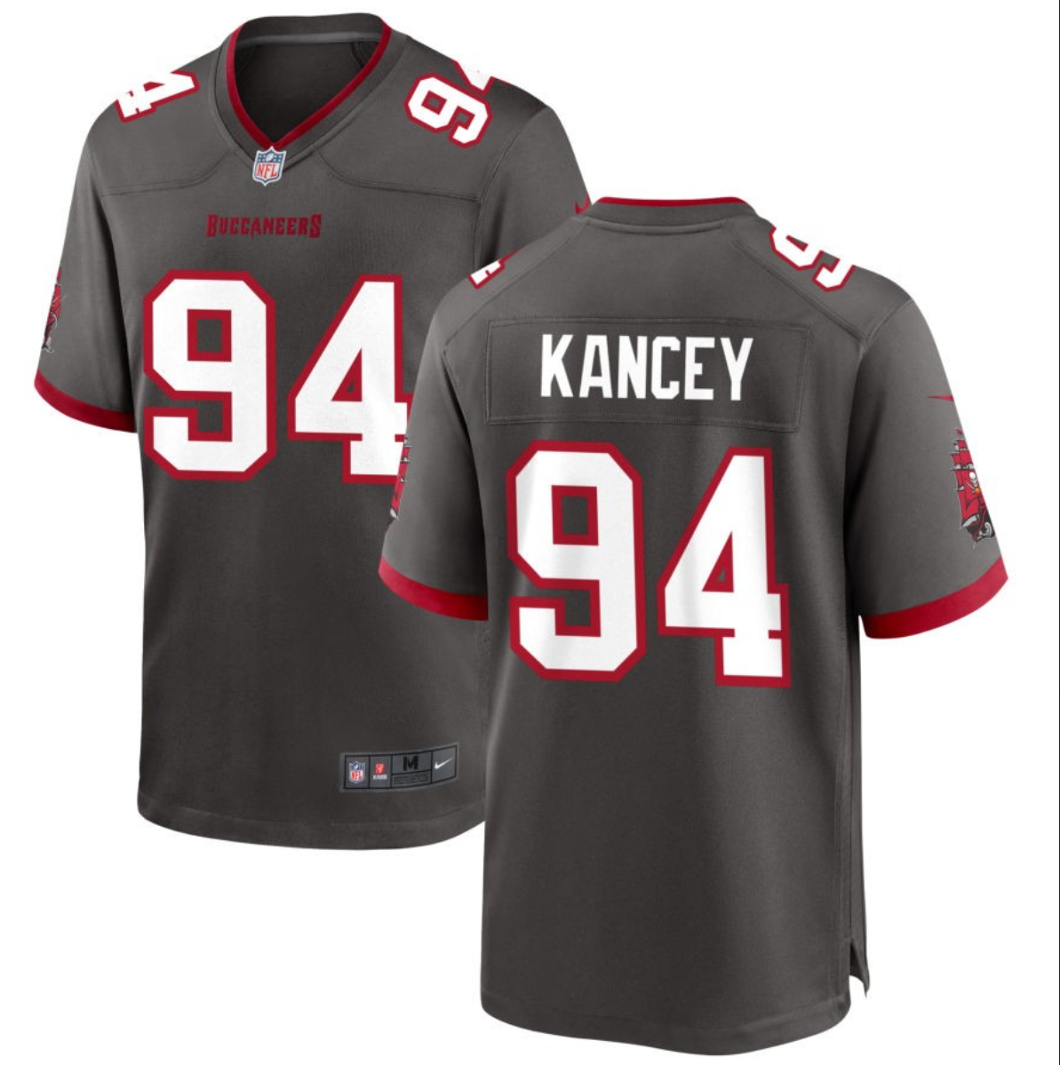 Youth Tampa Bay Buccaneers #94 Calijah Kancey Grey 2023 Draft Stitched Game Jersey