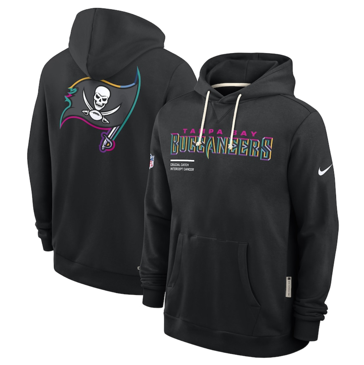 Men's Tampa Bay Buccaneers Black 2025 Crucial Catch Club Pullover Hoodie