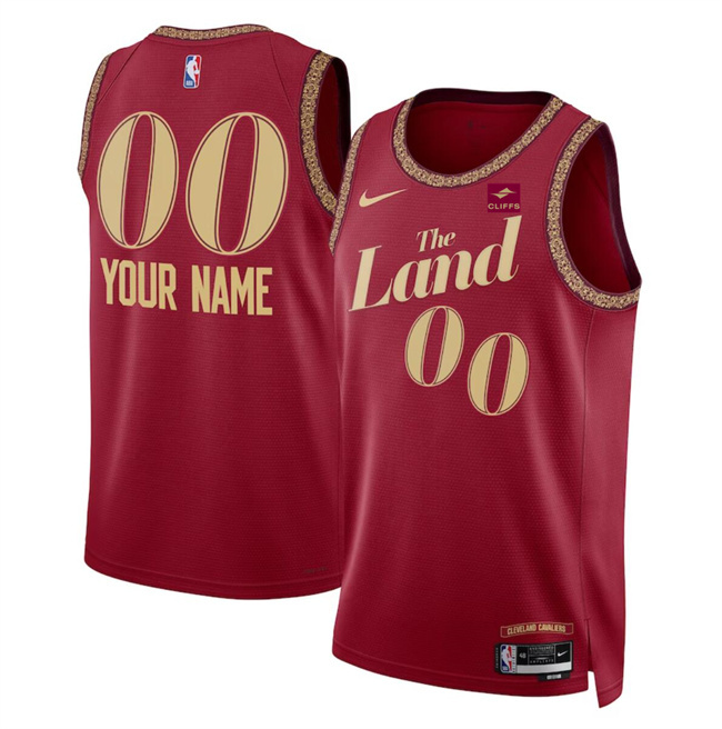 Men's Cleveland Cavaliers Active Player Custom Wine 2023/24 City Edition Stitched Jersey