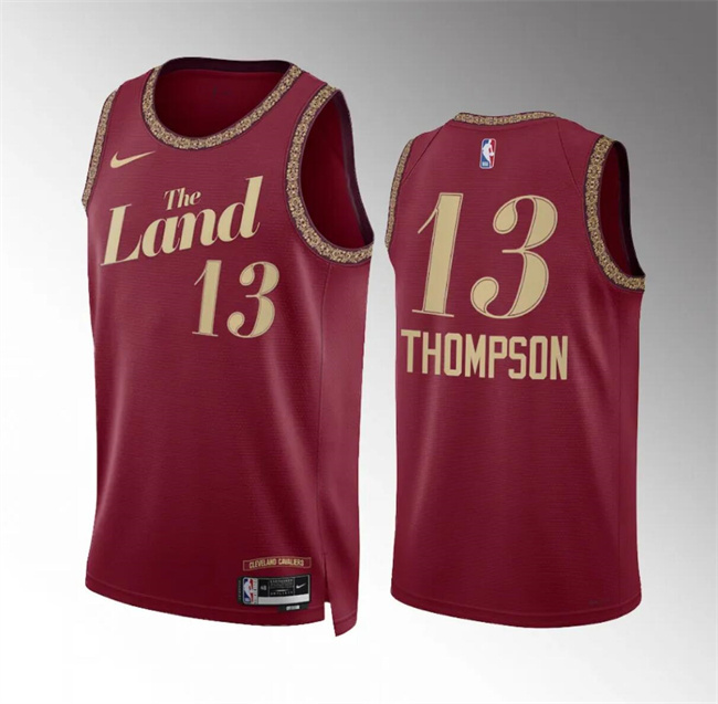 Men's Cleveland Cavaliers #13 Tristan Thompson Wine 2023/24 City Edition Stitched Jersey