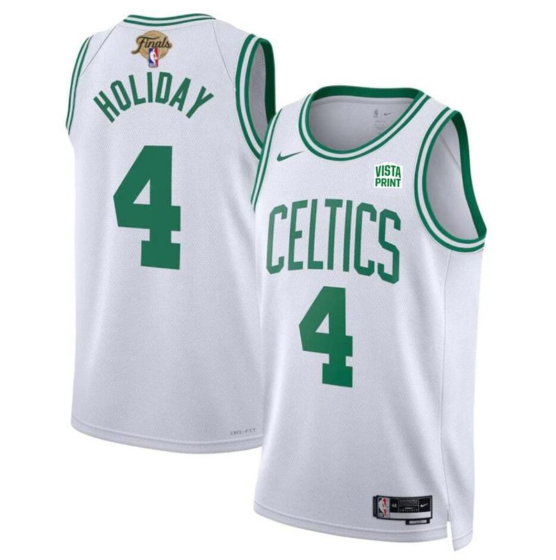 Men's Boston Celtics #4 Jrue Holiday White 2024 Finals Association Edition Stitched Basketball Jersey