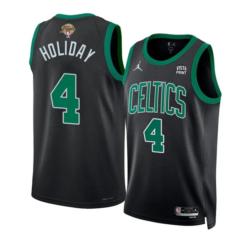 Men's Boston Celtics #4 Jrue Holiday Black 2024 Finals Statement Edition Stitched Basketball Jersey