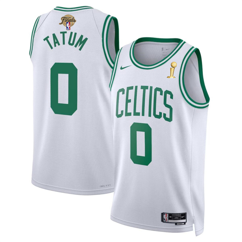 Men's Boston Celtics #0 Jayson Tatum White 2024 Finals Champions Association Edition Stitched Basketball Jersey
