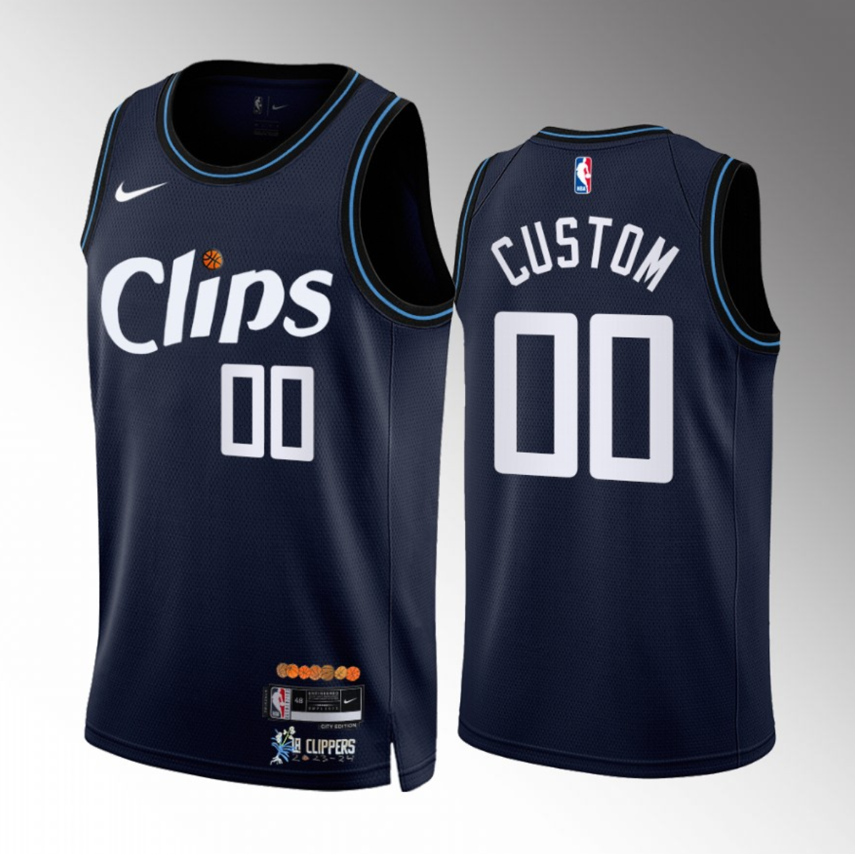 Men's Los Angeles Clippers Active Player Custom Navy 2023/24 City Edition Stitched Jersey