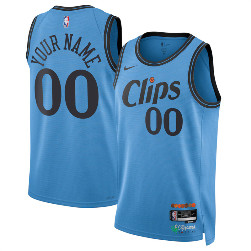Men's Los Angeles Clippers Active Player Custom Light Blue 2024/25 CityEdition Stitched Jersey