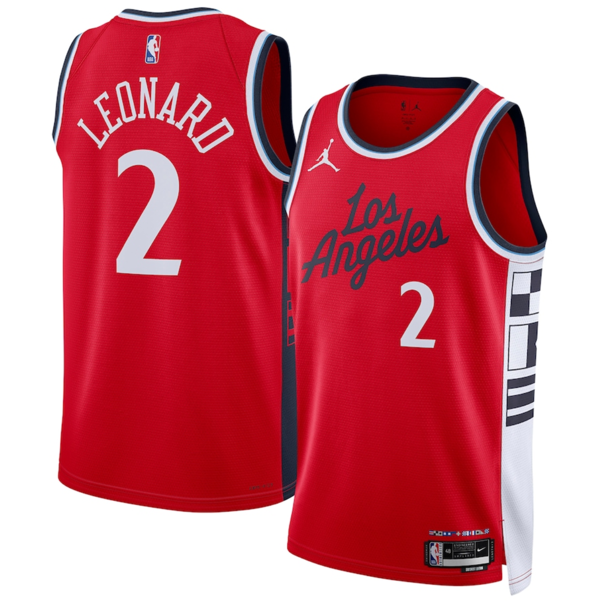 Men's Los Angeles Clippers #2 Kawhi Leonard Red 2024/25 Icon Edition Stitched Jersey