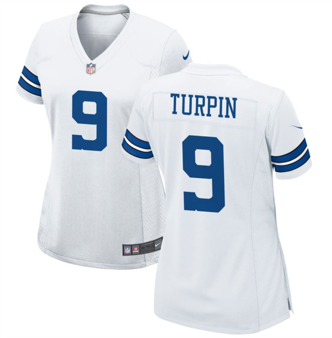 Women's Dallas Cowboys #9 KaVontae Turpin White Stitched Football Jersey(Run Small)
