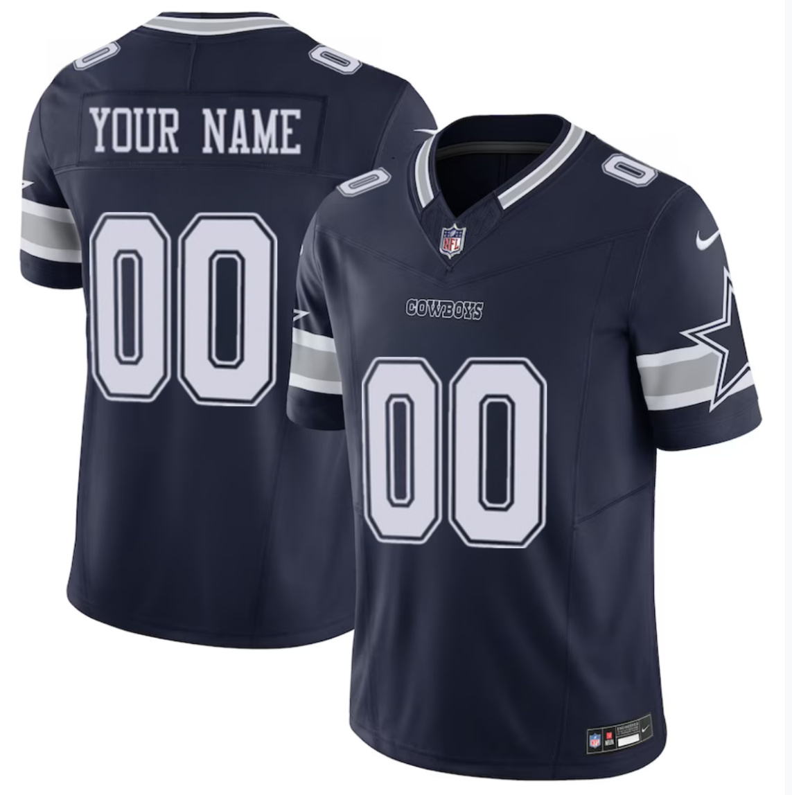 Youth Dallas Cowboys Active Player Custom Navy 2023 F.U.S.E Alternate Vapor Limited Stitched Football Jersey