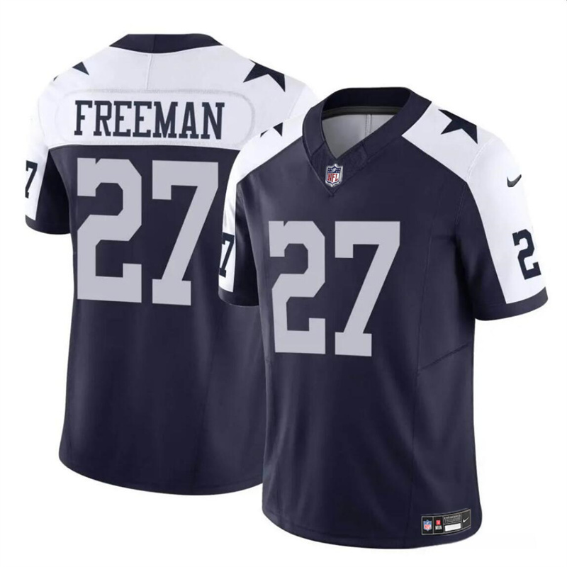 Youth Dallas Cowboys #27 Royce Freeman Navy/White 2023 F.U.S.E Thanksgiving Vapor Untouchable Limited Stitched Football Jersey