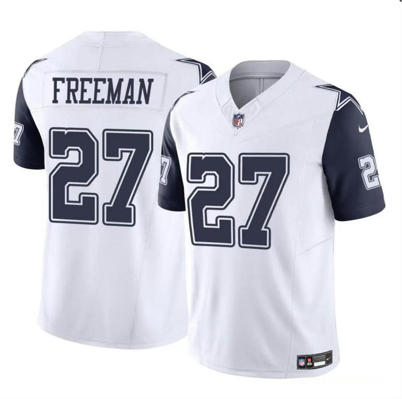 Youth Dallas Cowboys #27 Royce Freeman White 2023 F.U.S.E Color Rush Limited Stitched Football Jersey